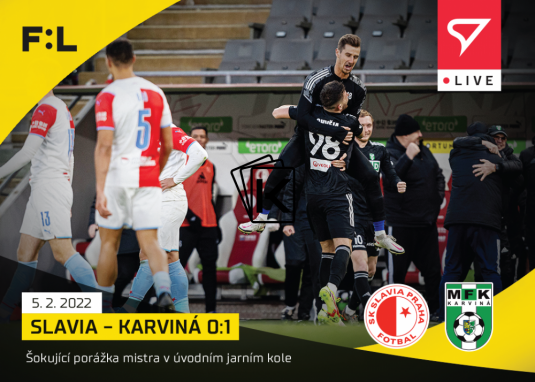 fotbalová kartička SportZoo 2021-22 Live L-088 Slavia Karviná 0:1