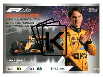 2025 Topps Turbo Attax F1 McLaren Epic Moments  106 Oscar Piastri