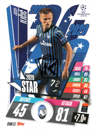 fotbalová kartička 2020-21 Topps Match Attax Champions League STAR11 Josip Iličić Atalanta BC