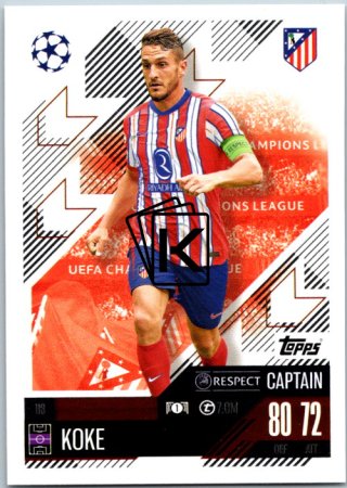 fotbalová kartička 2024-25 Topps Match Attax UEFA Club Competitions 113 Koke (Atletico de Madrid)  -  Captain