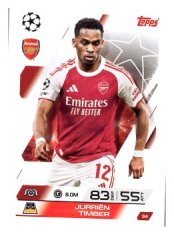 fotbalová kartička 2025-26 Topps Match Attax UCC 34 Jurrién Timber (Arsenal)
