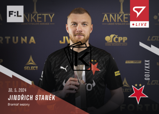 fotbalová kartička 2023-24 SportZoo Fortuna Liga Live L-48 Jindřich Staněk