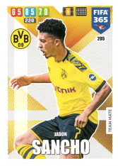 Fotbalová kartička Panini Adrenalyn XL FIFA 365 - 2020 Team Mate 205 Jadon Sancho Borussia Dortmund