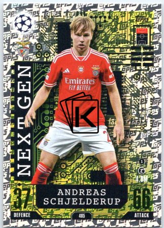Fotbalová kartička 2023-24 Topps Match Attax UEFA Club Competitions Next Gen 405 Andreas Schjelderup SL Benfica