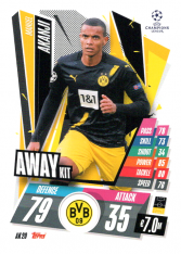 fotbalová kartička 2020-21 Topps Match Attax Champions League Extra Top Away Kit AK20 Manuel Akanji Borussia Dortmund