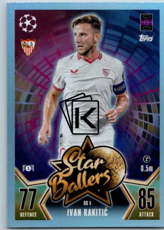 Fotbalová kartička 2023-24 Topps Match Attax UEFA Club Competitions Star Ballers Limited Edition BB 8 Ivan Rakitić (Sevilla FC)