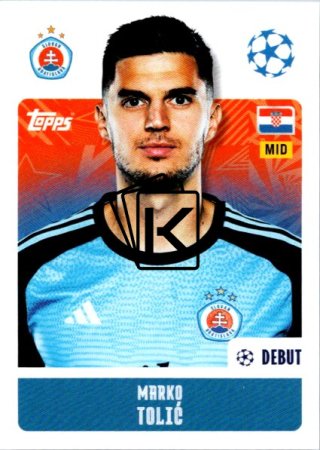 2024-25 Topps Champions League 499 Marko Tolić (SK Slovan Bratislava)