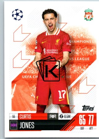 fotbalová kartička 2024-25 Topps Match Attax UEFA Club Competitions  55 Curtis Jones (Liverpool)