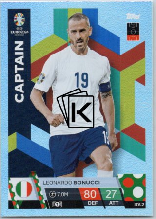 fotbalová karta Topps Match Attax EURO 2024 ITA2 Leonardo Bonucci (Italy)  -  Captain