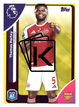 fotbalová kartička 2025-26 Topps  Premier League 7 Thomas Partey (Arsenal) - PARALLEL Yellow