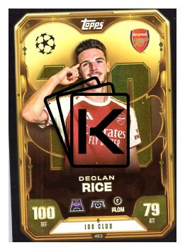 fotbalová kartička 2025-26 Topps Match Attax UCC 100 Club 463 Declan Rice (Arsenal)