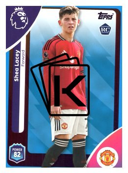 fotbalová kartička 2025-26 Topps  Premier League 209 Shea Lacey (Manchester United)  -  Rookie - PARALLEL Blue