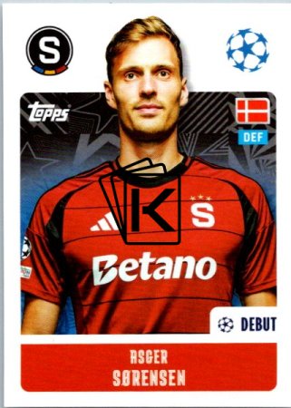 2024-25 Topps Champions League 423 Asger Sørensen (AC Sparta Praha)