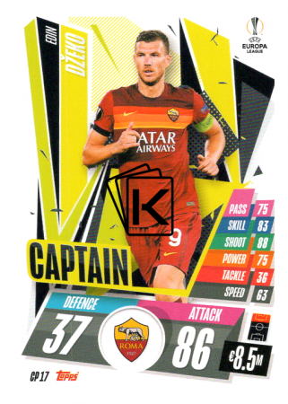 fotbalová kartička 2020-21 Topps Match Attax Champions League Extra Captain CP17 Edin Dzeko AS Roma
