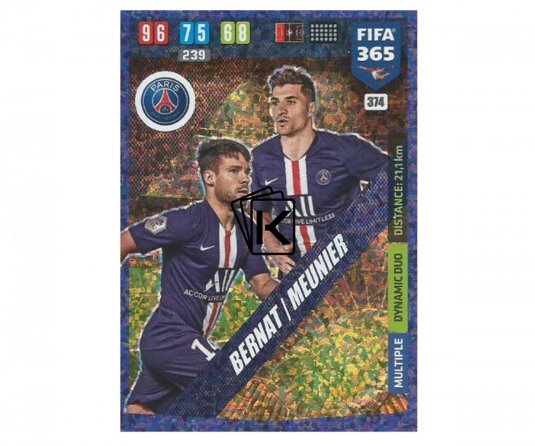 Fotbalová kartička Panini FIFA 365 – 2020 Multiple  374  PSG Bernat Meunier