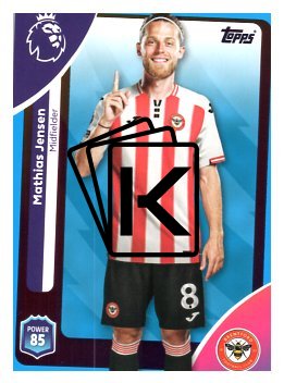 fotbalová kartička 2025-26 Topps  Premier League 61 Mathias Jensen (Brentford)-PARALLEL Blue