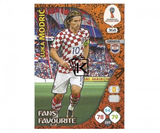 Fotbalová kartička Panini Adrenalynl XL World Cup Russia 2018 Fans Favourite 368 Luka Modric
