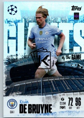 Fotbalová kartička 2024-25 Topps Match Attax EXTRA UEFA Club Competitions Giants of the Game Limited Edition GIA 1.  Kevin De Bruyne (Manchester City)
