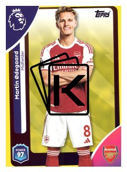 fotbalová kartička 2025-26 Topps  Premier League 10 Martin Ødegaard (Arsenal)-PARALLEL Yellow