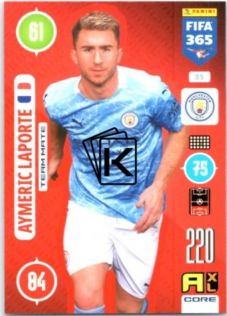 fotbalová karta Panini Adrenalyn XL FIFA 365 2021 Team Mate 68 Aymeric Laporte Manchester City