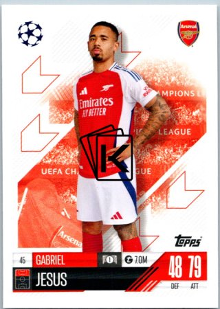 fotbalová kartička 2024-25 Topps Match Attax UEFA Club Competitions  45 Gabriel Jesus (Arsenal)