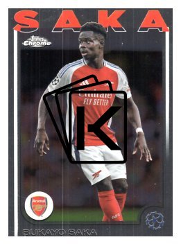 fotbalová kartička 2024-25 Topps Chrome UCC 77 Bukayo Saka, Arsenal FC