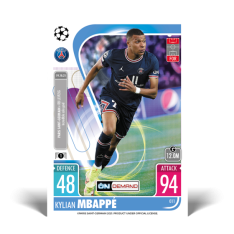 fotbalová kartička 2021-22 Topps Match Attax UEFA Champions League On Demand 011 Kylian Mbappe PSG