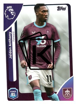 fotbalová kartička 2025-26 Topps  Premier League 320 Jaidon Anthony (Burnley)