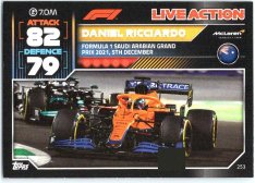 2022 Topps Formule 1Turbo Attax F1 Live Action 2021 253 Daniel Ricciardo (McLaren)