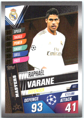 Fotbalová kartička 2019-2020 Topps Match Attax Champions League 101 Masters MA2 Raphael Varane Real Madrid CF
