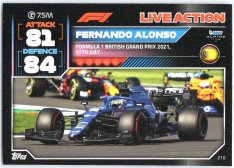 2022 Topps Formule 1Turbo Attax F1 Live Action 2021 210 Fernando Alonso (Alpine)