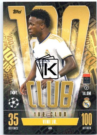 Fotbalová kartička 2023-24 Topps Match Attax UEFA Club Competitions 100 Club 489 Vini Jr. Real Madrid CF