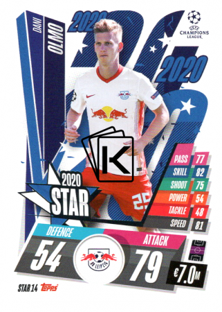 fotbalová kartička 2020-21 Topps Match Attax Champions League STAR14 Dani Olmo RB Leipzig