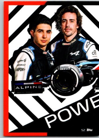 2021 Topps Formule 1 Turbo Attax 52 Power Action Car Alpine F1