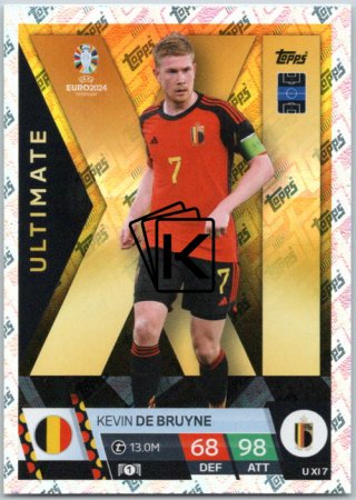 fotbalová karta Topps Match Attax EURO 2024 Ultimate XI7 Kevin De Bruyne (Belgium)