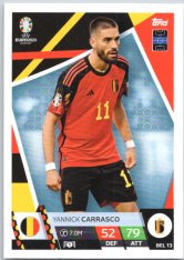 fotbalová karta Topps Match Attax EURO 2024 BEL13 Yannick Carrasco (Belgium)