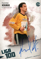 podepsaná karta 2025 Supr Cards Liga 100 KO-FR František Koubek Hradec Králové turquoise /3