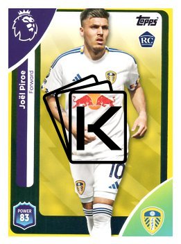 fotbalová kartička 2025-26 Topps  Premier League 339 Joël Piroe (Leeds United)  -  Rookie-PARALLEL Yellow