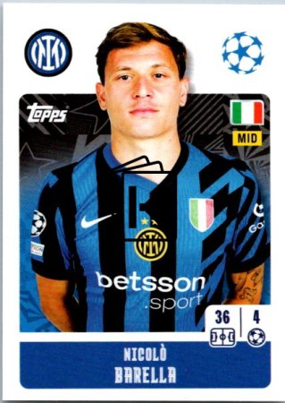 2024-25 Topps Champions League 191 Nicolò Barella (FC Internazionale Milano)