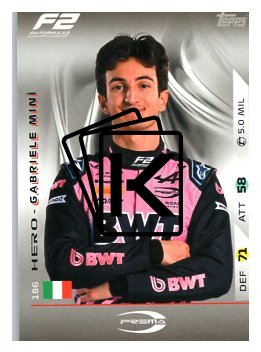2025 Topps Turbo Attax F1 Prema Racing F2 Teams HP 186 Gabriele Mini