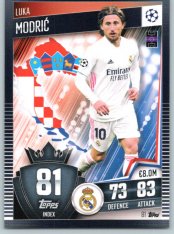 fotbalová kartička 2020-21 Topps Match Attax 101 Champions League 81 Luca Modrić Real Madrid CF