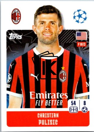 2024-25 Topps Champions League 38 Christian Pulisic (AC Milan)