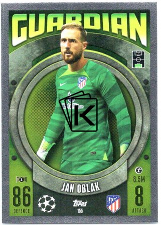 Fotbalová kartička 2023-24 Topps Match Attax UEFA Club Competitions 155 Jan Oblak Atlético de Madrid