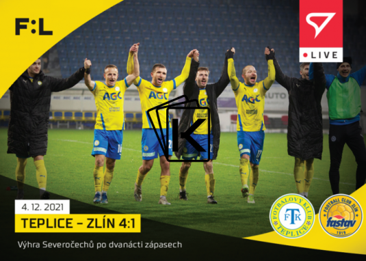 fotbalová kartička SportZoo 2021-22 Live L-076 Teplice - Zlín 4:1