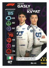 2020 Topps Formule 1 Turbo Attax 45 Team Duo Pierre Gasly & Daniil Kvyat Scuderia AlphaTauri