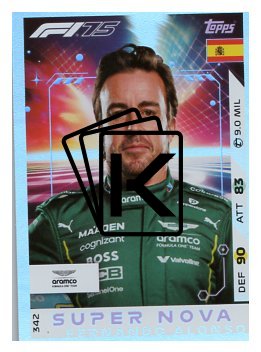 2025 Topps Turbo Attax F1 Aston Martin Supernova 342 Fernando Alonso