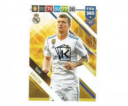 Fotbalová kartička Panini FIFA 365 – 2019 Team Mate 77 Toni Kroos Real Madrid CF