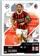 fotbalová kartička 2024-25 Topps Match Attax UEFA Club Competitions 310 Davide Calabria (AC Milan)  -  Captain
