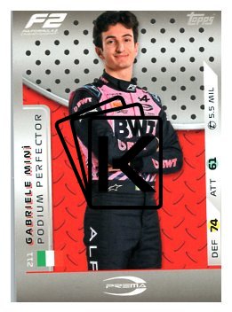 2025 Topps Turbo Attax F1 Prema Racing F2 Podium Perfections HP 211 Gabriele Mini