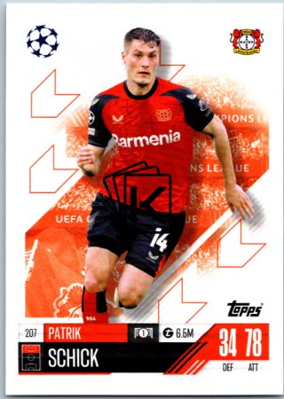 fotbalová kartička 2024-25 Topps Match Attax UEFA Club Competitions 207 Patrik Schick (Bayer 04 Leverkusen)